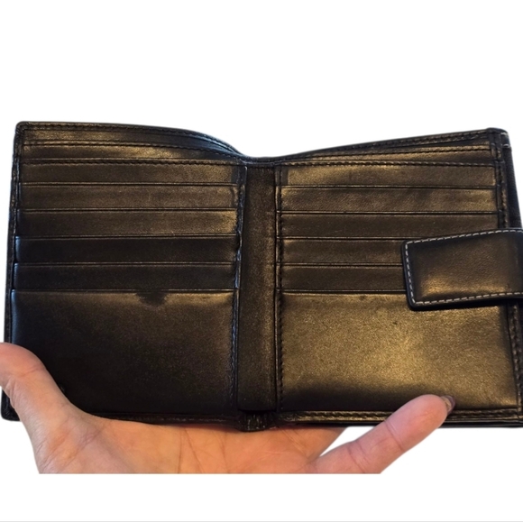 Coach Leatherware Black Signature C Canvas Leather Snap Bifold Wallet - Picture 4 of 14